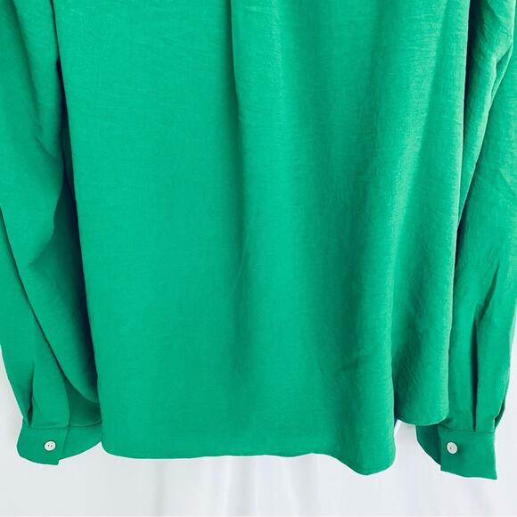 Faith and Joy Green Button Blouse  Size Large - Picture 10 of 11